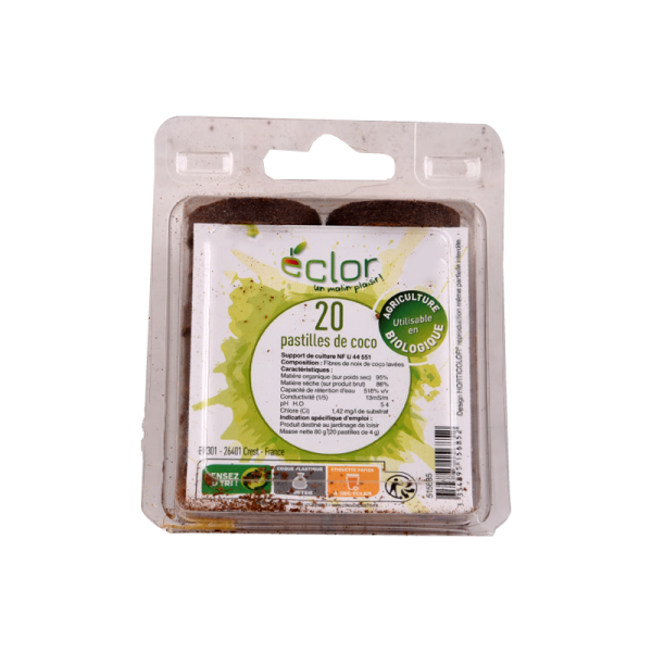LOT DE 20 PASTILLES DE COCO POUR DES SEMIS ECLOR
