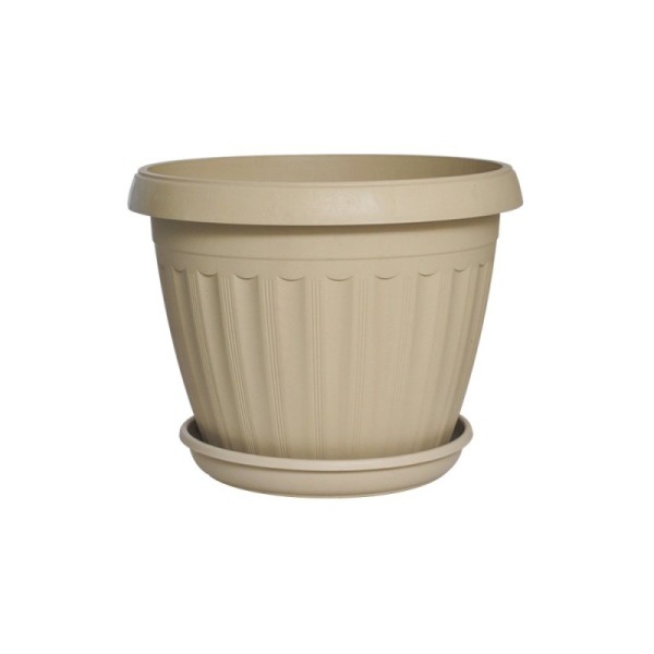 BAC À PLANTE 35CM AVEC PLATEAU GRÈGE SOTUFAB PLAST