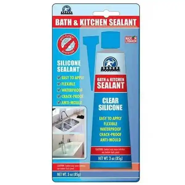 SILICONE POUR SALLE DE BAIN ET CUISINE 85GR SABER