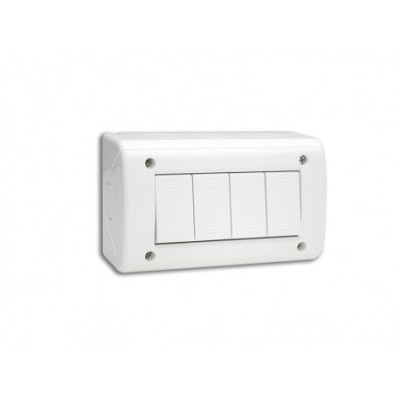 BOITE APPARENTE 4 MODULES BLANCHE ALIGNEE SYSTEME45 SOMEF SOMEF - 1