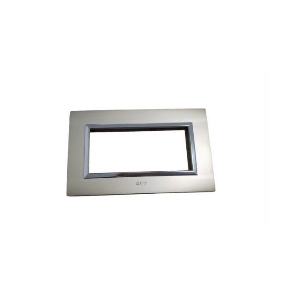 PLAQUE RECTANGULAIRE 4 MODULES CHAMPAGNE CHROMÉ NOVA SYS45 SOMEF