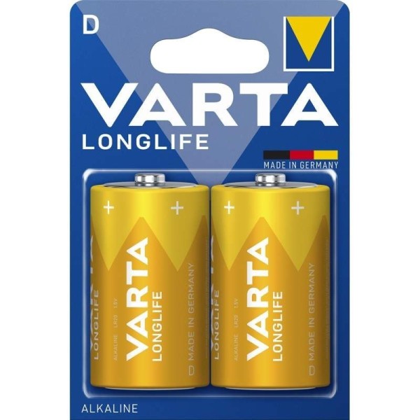 PACK DE 2 PILES LONGLIFE D 1.5V VARTA