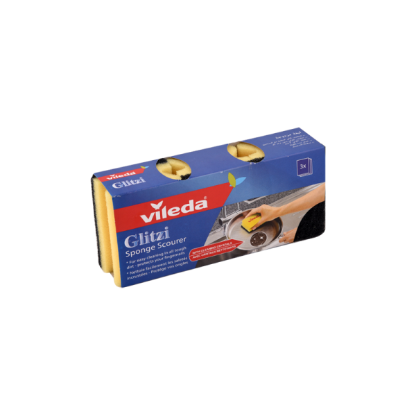 LOT DE 3 TAMPONS ÉPONGES À RÉCURER GLITZI VILEDA