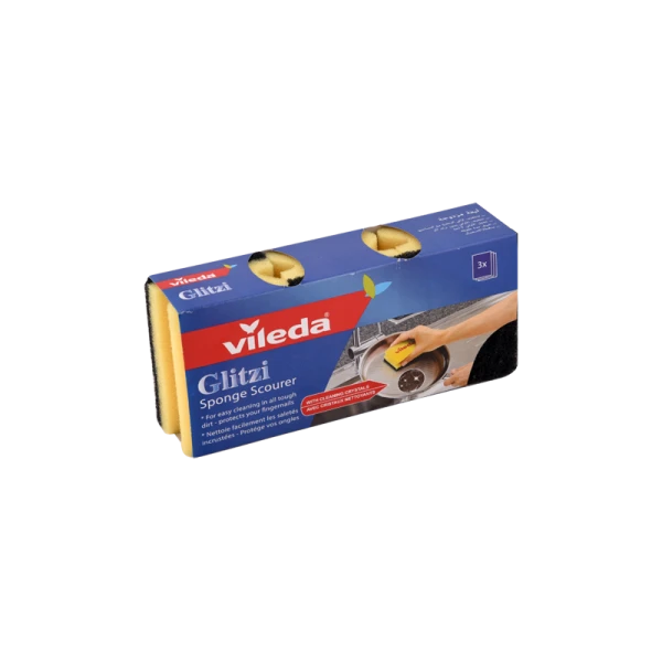 LOT DE 3 TAMPONS ÉPONGES À RÉCURER GLITZI VILEDA