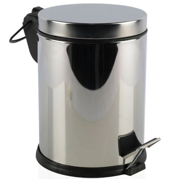 POUBELLE À PÉDALE EN ACIER INOXYDABLE 5L CHROMÉ PASLANMAZ