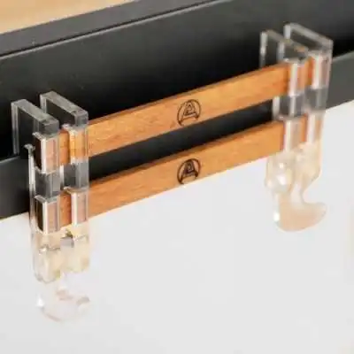 TUBE ACCROCHAGE EN ALUMINIUM 60CM AVEC PAIRE ACCROCHE EN BOIS QUARTELLO QUARTELLO - 2