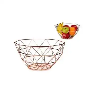 CORBEILLE À FRUITS EN MÉTAL CUIVRE 28,5*14*28,5CM - 1