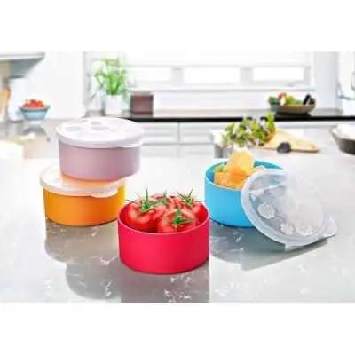 LOT DE 4 BOÎTES DE CONSERVATION 200 ML AVEC COUVERCLE EN PLASTIQUE EMHOUSE - 1