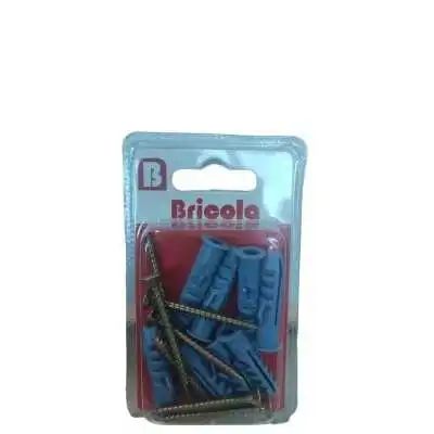 LOT DE 8 VIS BOIS TETE FRAISÉE PLATE 4*40MM AVEC CHEVILLE DE 8 BRICOLA BRICOLA - 1