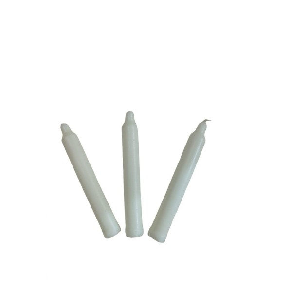 LOT DE 3 BOUGIE BÂTON H14.5CM BLANC