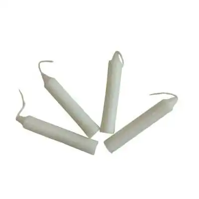 LOT DE 4 BOUGIE BÂTON H 9CM BLANC  - 1