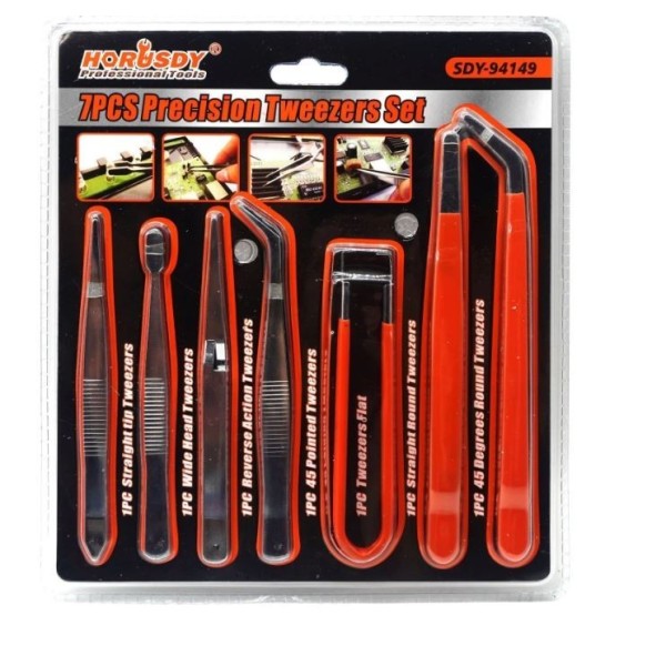 LOT DE 7 PINCETTES DE PÉCISION HORUSDY