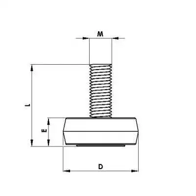 PATIN RÉGLABLE Ø 40MM T10*30 GALVANISÉ - 3