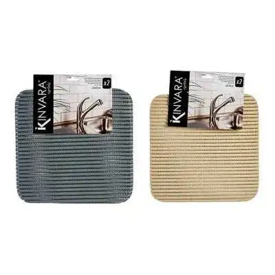 LOT DE 2 TAPIS ANTIDÉRAPANTES EN PLASTIQUE 32x1x 32CM KINVARA KINVARA - 2