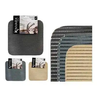 LOT DE 2 TAPIS ANTIDÉRAPANTES EN PLASTIQUE 32x1x 32CM KINVARA KINVARA - 3