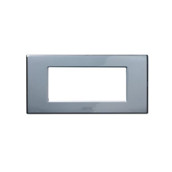 PLAQUE DUPLEX 45 RECTANGULAIRE GRIS 4 MODULES SOMEF