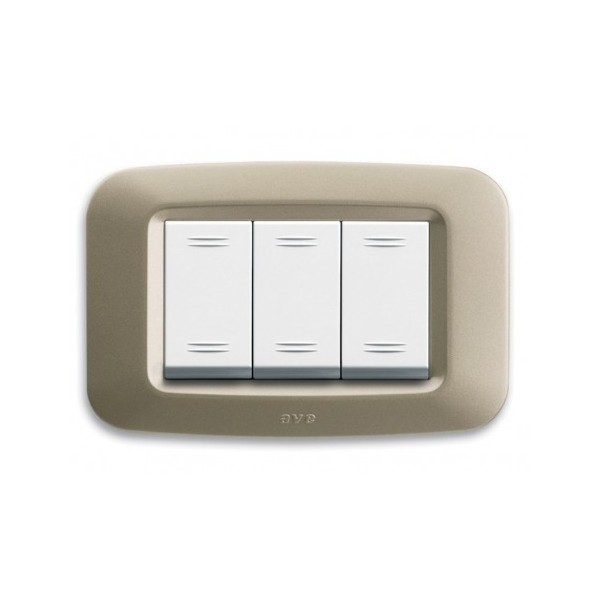 PLAQUE YES 45 RECTANGULAIRE CHAMPAGNE 3 MODULES SOMEF