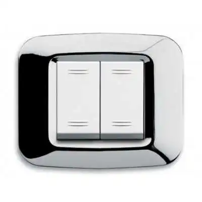 PLAQUE YES 45 CARREE CHROME 2 MODULES SOMEF SOMEF - 1