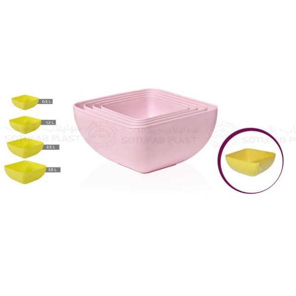LOT DE 4 COUPELLES CARRÉ EN PLASTIQUE SOTUFAB PLAST