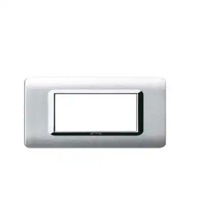 PLAQUE TECHNOPOLYMERE 44 RECTANGULAIRE ALLUMIA AVEC CADRE CHROMÉ 4 MODULES SOMEF SOMEF - 1