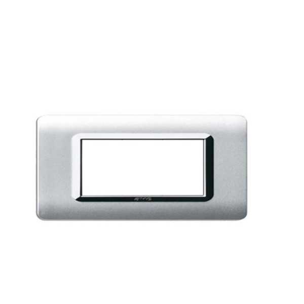 PLAQUE TECHNOPOLYMERE 44 RECTANGULAIRE ALLUMIA AVEC CADRE CHROMÉ 4 MODULES SOMEF