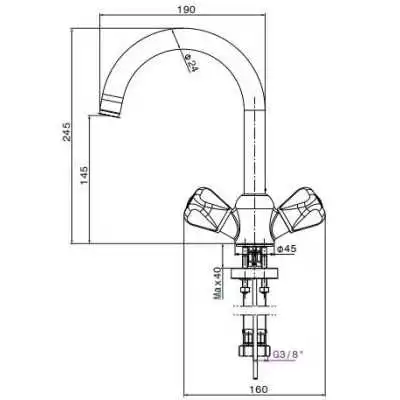 MÉLANGEUR DE LAVABO BEC ROND TOZEUR SOPAL SOPAL - 2