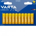 LOT DE 10 PILES AA LONGLIFE LR6 VARTA VARTA - 1