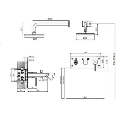 KIT MITIGEUR DE BAIN-DOUCHE ENCASTRÉ 3 SORTIES ZARZIS SOPAL SOPAL - 3