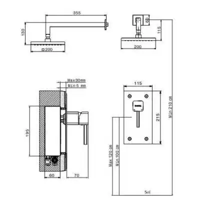 MITIGEUR DE DOUCHE ENCASTRÉ ZARZIS SOPAL SOPAL - 2