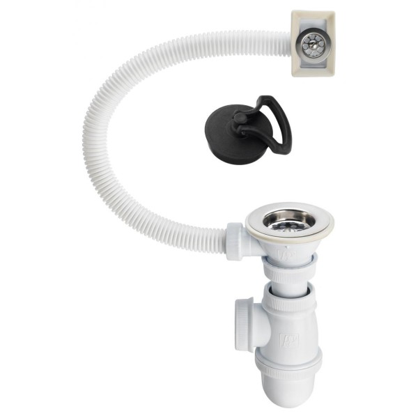 VIDAGE MONO-BAC AVEC TROP PLEIN AVEC ANNEAU AQUAPLAST