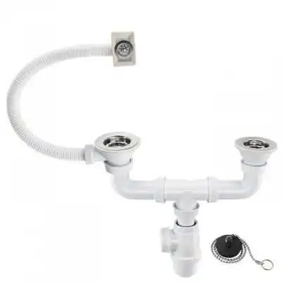 VIDAGE BI-BAC AVEC TROP PLEIN AVEC CHAINETTE AQUAPLAST AQUAPLAST - 1