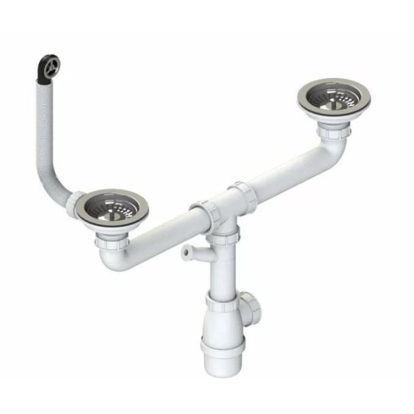 VIDAGE ÉVIER 2 BAC AVEC TROP PLEIN ∅ 90MM L.B.PLAST