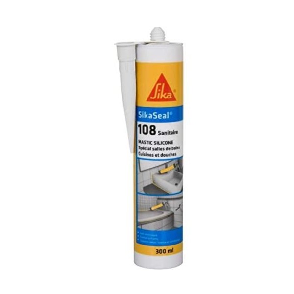 MASTIC SILICONE SikaSeal 108 BLANC 300ML SIKA