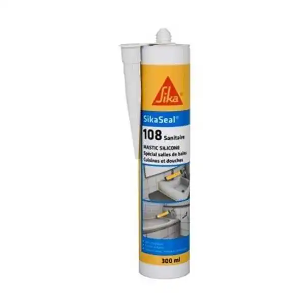 MASTIC SILICONE SikaSeal 108 BLANC 300ML SIKA