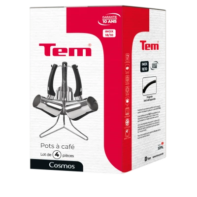 SÉRIE DE 3 POT DE CAFÉ TURC ( ZAZOUA) EN INOX 18/10 TEM TEM - 3