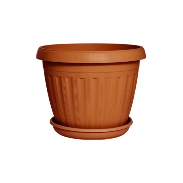 BAC À PLANTE 35CM AVEC PLATEAU MARRON SOTUFAB PLAST