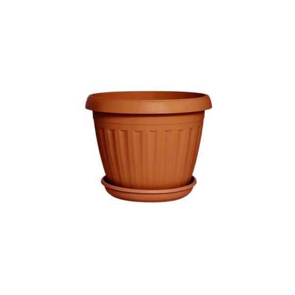 BAC À PLANTE 26CM AVEC PLATEAU MARRON SOTUFAB PLAST