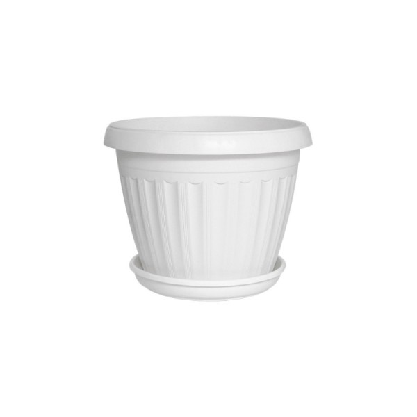 BAC À PLANTE 30CM AVEC PLATEAU BLANC SOTUFAB PLAST