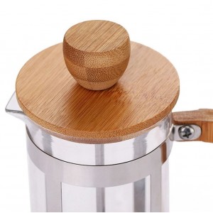 CAFETIÈRE À PRESSION MANCHE EN BOIS 0.6L YITIAN  - 4