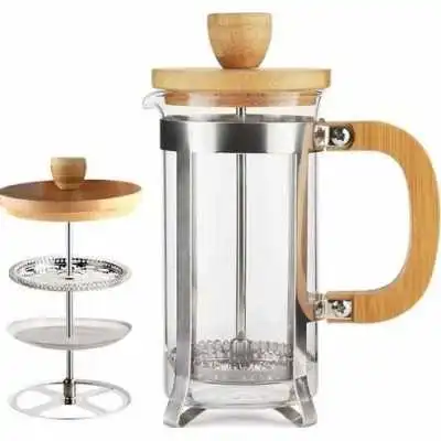 CAFETIÈRE À PRESSION MANCHE EN BOIS 0.6L YITIAN - 1