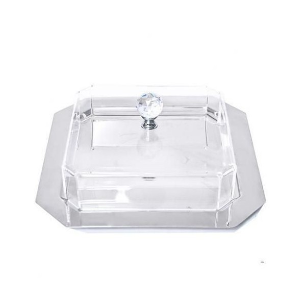 PLATEAU CARRÉ 21*21CM EN INOX 18/10 AVEC CLOCHE MAMINOX