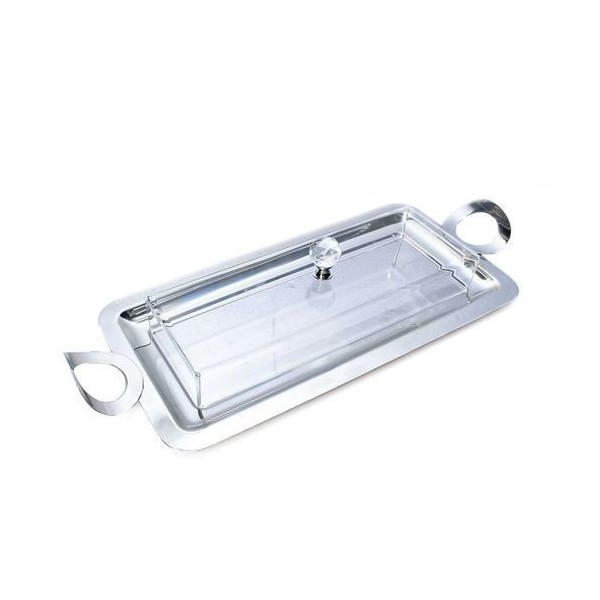 PLATEAU À CAKE EN INOX 18/10 AVEC CLOCHE MAMINOX