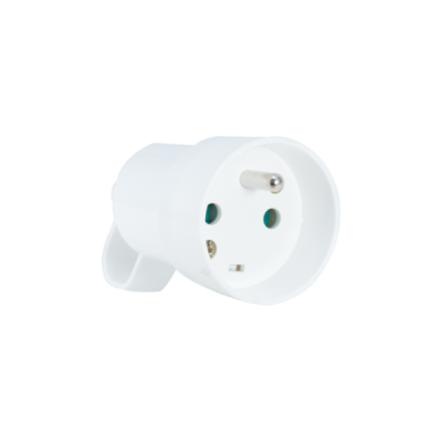 FICHE FEMELLE 2 POLES+TERRE 16A AVEC ANNEAU AVEC OBTURATEUR BLANCHE SIMEF SIMEF - 1