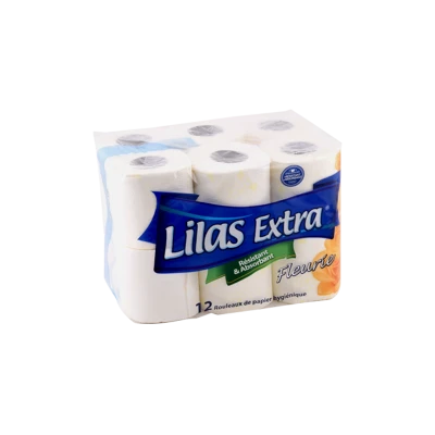 LOT DE 12 ROULEAUX PAPIER HYGIÉNIQUE LILAS LILAS - 1