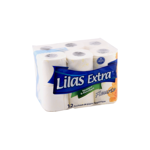 LOT DE 12 ROULEAUX PAPIER HYGIÉNIQUE LILAS