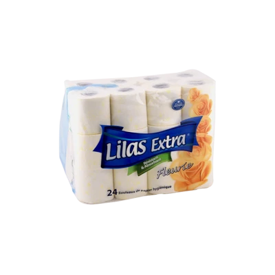 LOT DE 24 ROULEAUX PAPIER HYGIÉNIQUE LILAS LILAS - 1