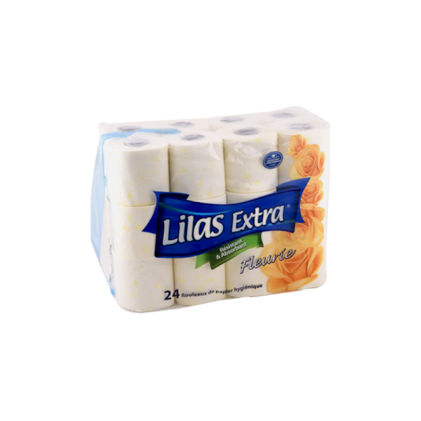 LOT DE 24 ROULEAUX PAPIER HYGIÉNIQUE LILAS