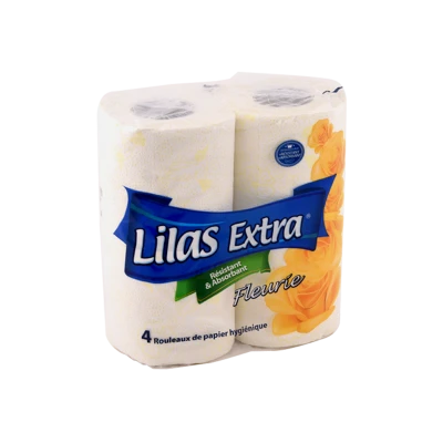 LOT DE 4 ROULEAUX PAPIER HYGIÉNIQUE LILAS LILAS - 1