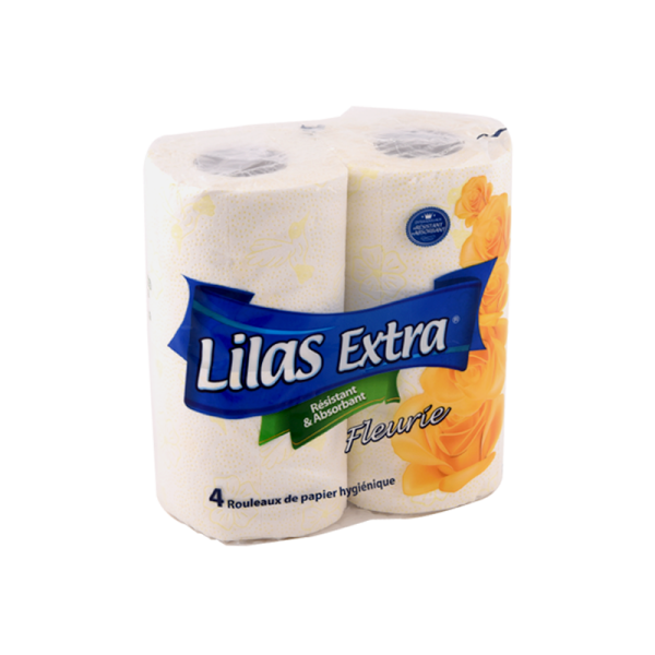 LOT DE 4 ROULEAUX PAPIER HYGIÉNIQUE LILAS