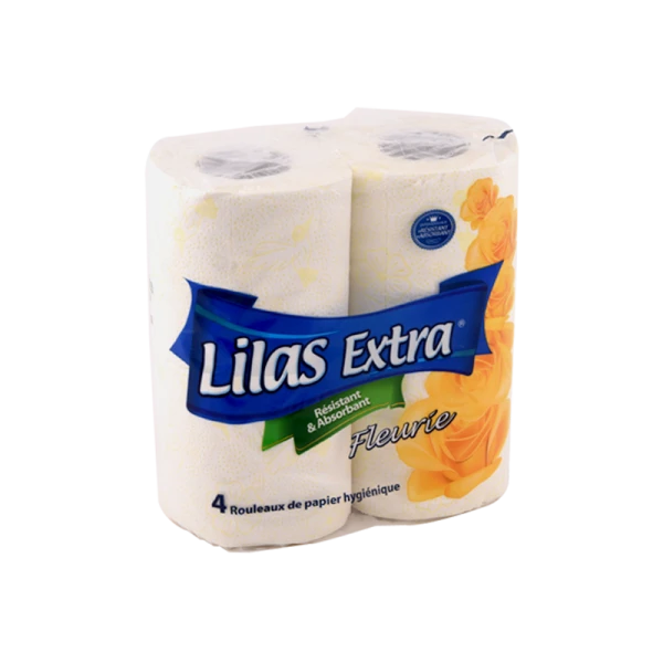 LOT DE 4 ROULEAUX PAPIER HYGIÉNIQUE LILAS